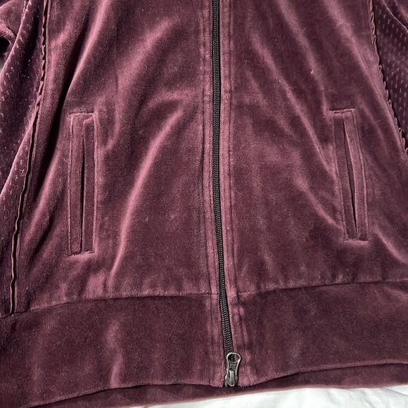 NIKE Burgundy Velour Y2K Zip Up Track Jacket Womens Size M - Picture 3 of 5